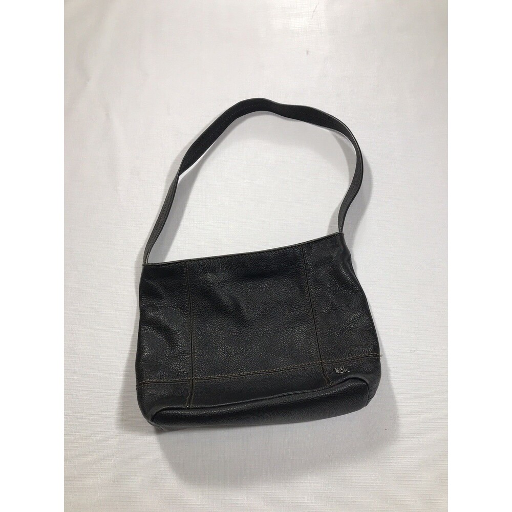Vintage The Sak Black Leather Shoulder Bag Purse
